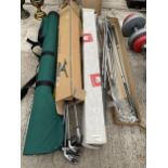 AN ASSORTMENT OF GOLF CLUBS AND CARRY CASES ETC