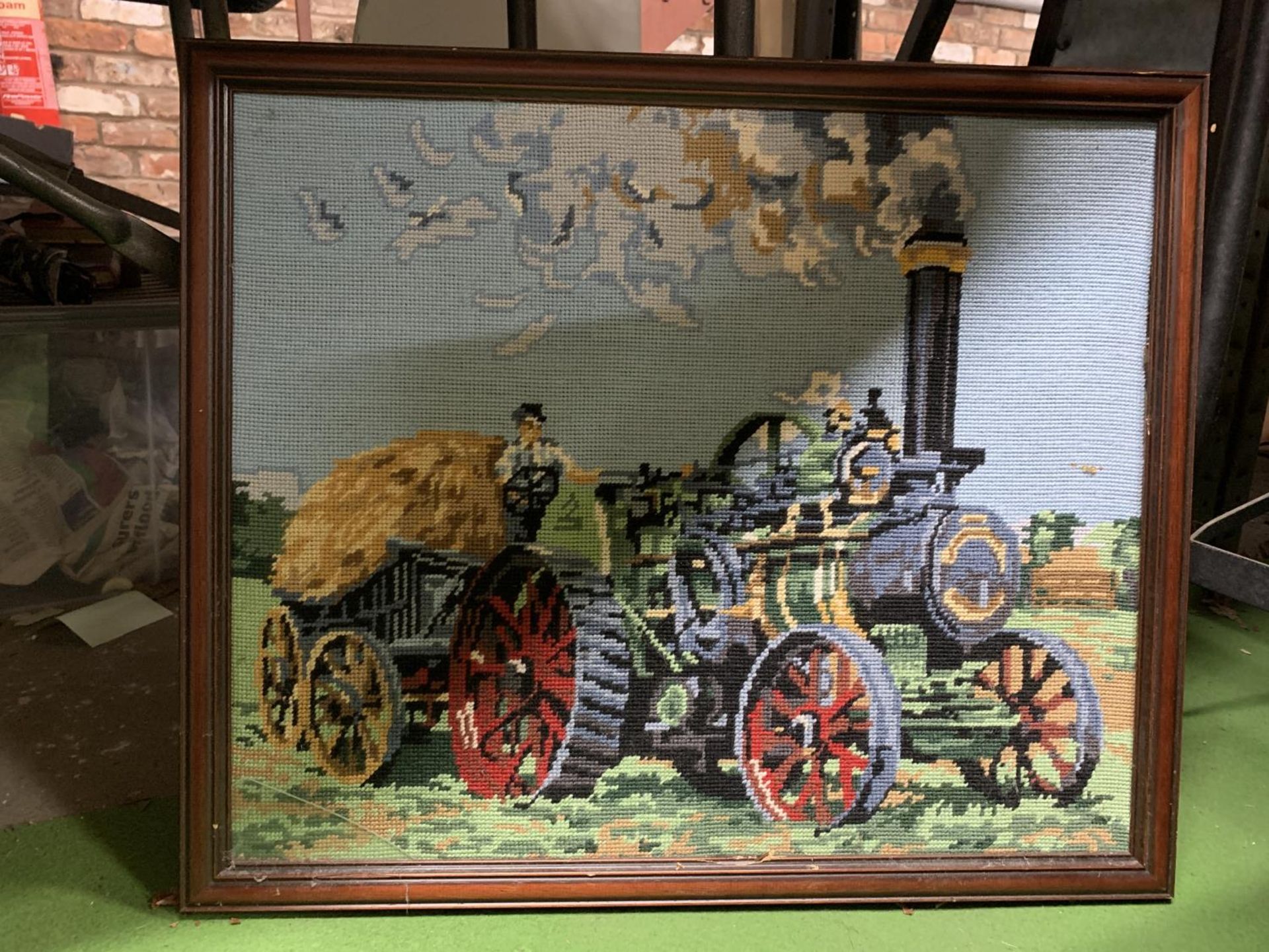 A LARGE TAPESTRY OF A TRACTOR TOGETHER WITH FOUR FRAMED PRINTS - Image 6 of 6