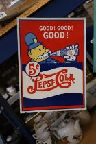 A METAL 'PEPSI-COLA' SIGN