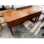 A VICTORIAN MAHOGANY JOHN BROADWOOD & SONS, LONDON SQUARE PIANO, ON TURNED LEGS, 68 X 26"