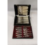 TWO VINTAGE KNIFE AND FORK SETS IN BOXES