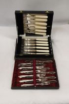 TWO VINTAGE KNIFE AND FORK SETS IN BOXES