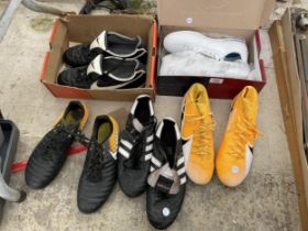 AN ASSORTMENT OF MENS TRAINERS AND FOOTBALL BOOTS