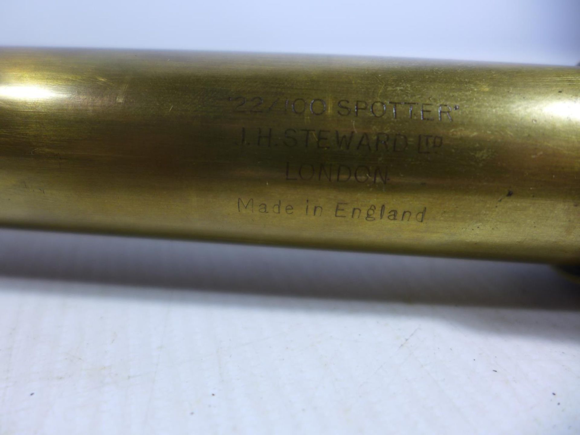 A WORLD WAR I / EARLY 20TH CENTURY 22/100 SPOTTER THREE DRAW TELESCOPE BY J.H. STEWARD, LONDON, - Image 3 of 4