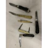 A COLLECTION OF VINTAGE PENKNIVES TO INCLUDE JOSEPH RODGERS & SONS, CAMPER, PAMPA, ETC - 6 IN TOTAL