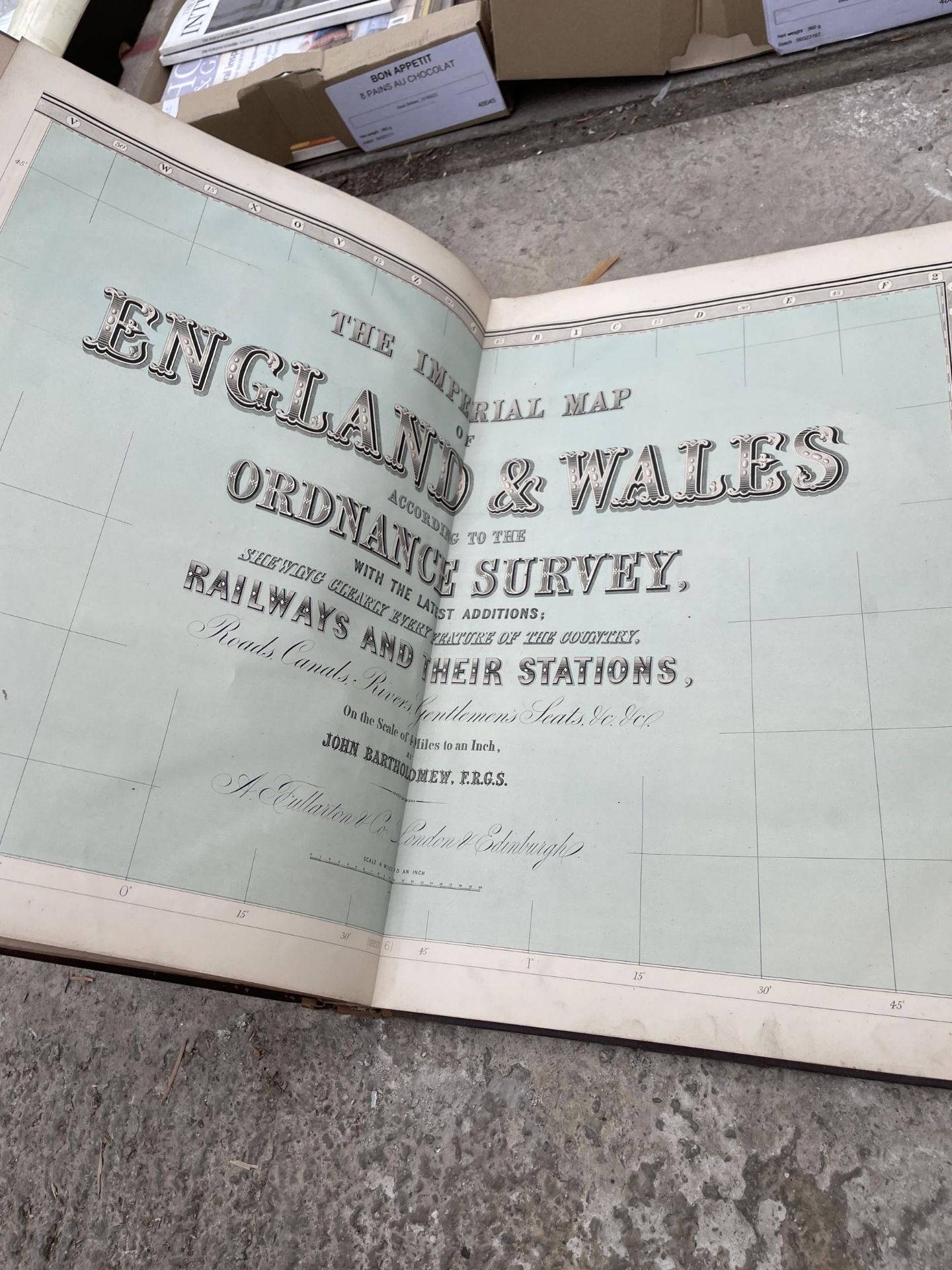 A VINTAGE LEATHER BOUND IMPERIAL ATLAS OF ENGLAND AND WALES - Image 3 of 5