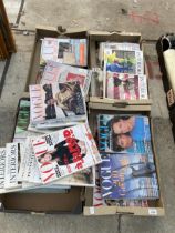 A LARGE QUANTITY OF ASSORTED VINTAGE AND RETRO MAGAZINES TO INCLUDE 1970'S VOGUE AND INTERIORS ETC