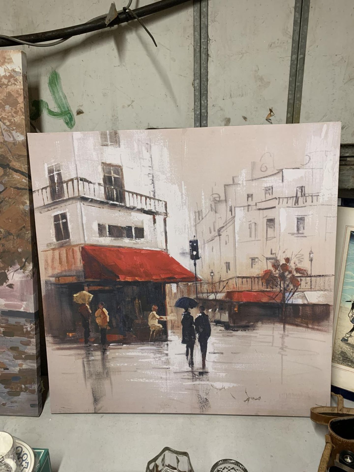 TWO LARGE CANVAS PRINTS OF PARIS - Image 2 of 3