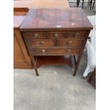 A MAHOGANY CHEST OF FOUR DRAWERS WITH FOLD-OVER TOP, 24" WIDE