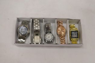FIVE ASSORTED WRISTWATCHES