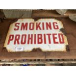AN ENAMEL 'SMOKING PROHIBITED' SIGN