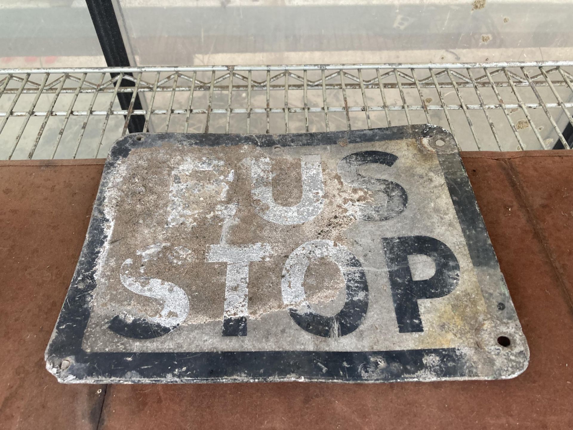 AN ALLOY BUS STOP SIGN - Image 2 of 2