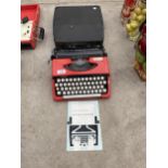 A PORTABLE BROTHER DELUXE 220 TYPEWRITER WITH CARRY CASE