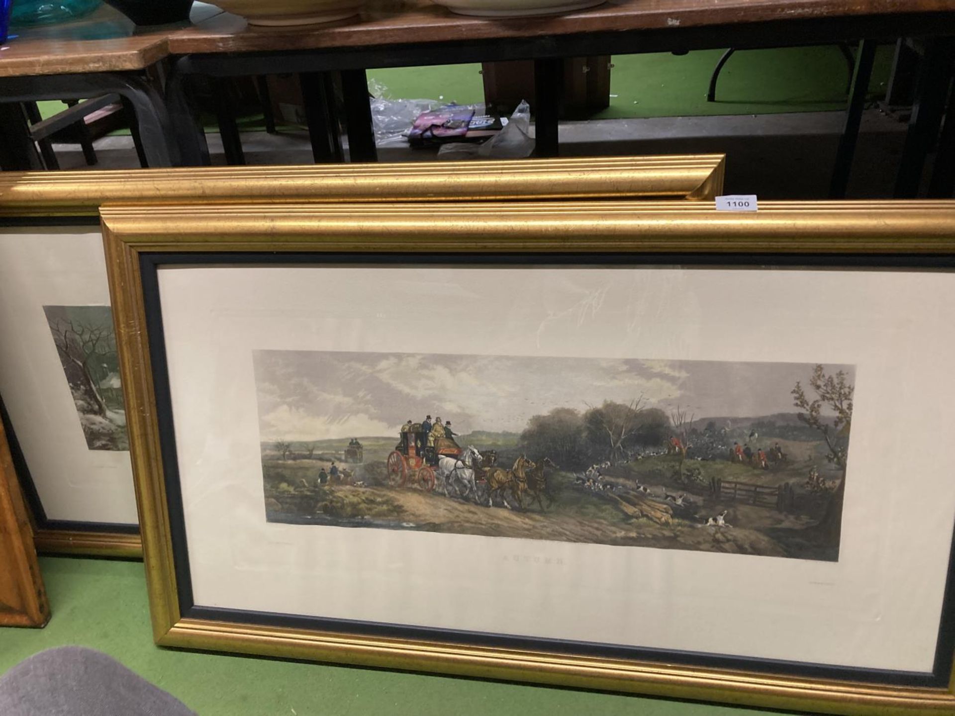 TWO FRAMED PRINTS AUTUMN AND WINTER SIGNED BY THE ARTIST