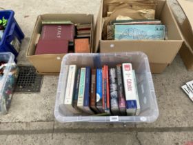 A LARGE ASSORTMENT OF VINTAGE BOOKS AND LP RECORDS