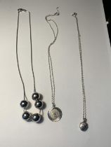 THREE SILVER NECKLACES