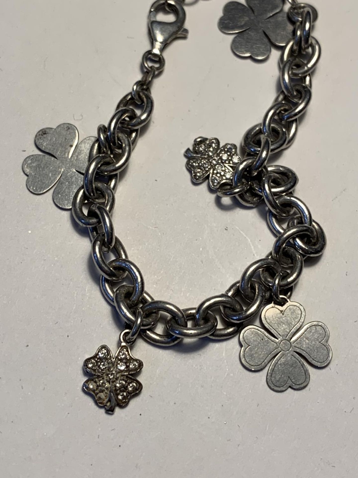 TWO SILVER BRACELETS WITH CHARMS - Image 2 of 3