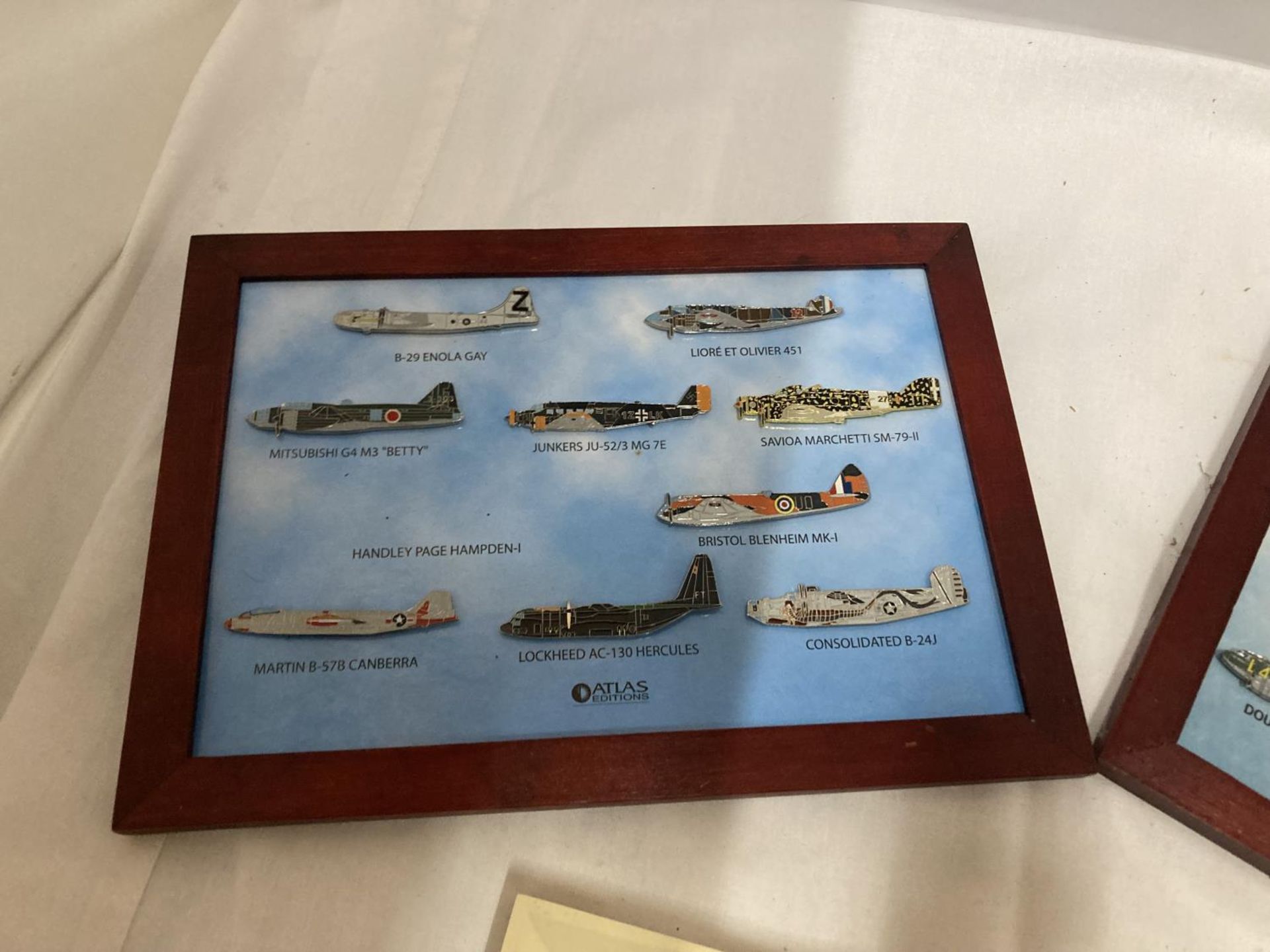 A FRAMED COLLECTION OF RAF BADGES AND TWO FRAMED PLANE COLLECTIONS - Image 4 of 4