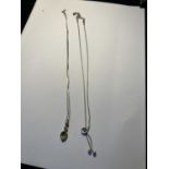 TWO SILVER NECKLACES WITH PENDANTS