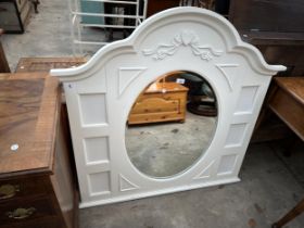 A HOLLAND HOUSE WHITE OVER MANTLE MIRROR - 44" X 33"