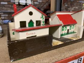 A 1950'S WOODEN FARMHOUSE, YARD, STABLES AND PADDOCK, 30 INCH X 16 INCH