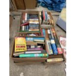 A LARGE ASSORTMENT OF BOOKS TO INCLUDE CAR MANUALS AND NOVELS ETC