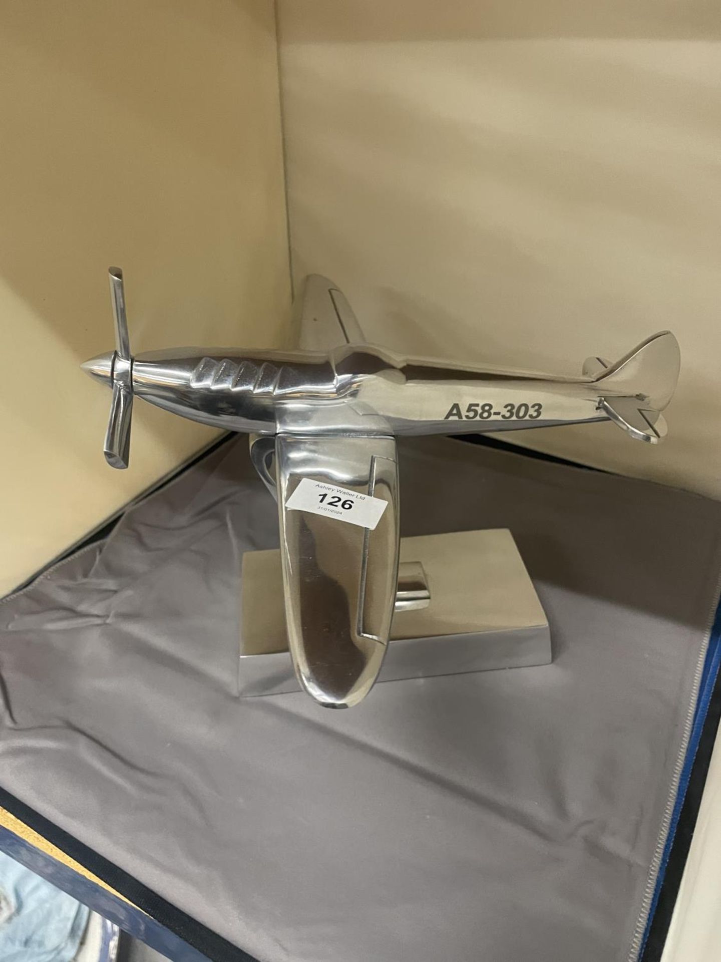 A CHROME SPITFIRE ON A STAND - Image 2 of 5
