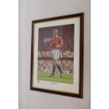 A SIGNED STEPHEN SMITH PRINT OF DAVID BECKHAM, 1998, LIMITED EDITION 3/2000