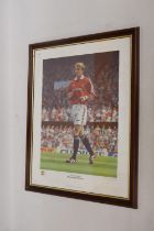 A SIGNED STEPHEN SMITH PRINT OF DAVID BECKHAM, 1998, LIMITED EDITION 3/2000