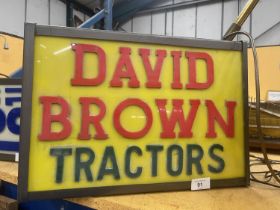 A DAVID BROWN TRACTORS ILLUMINATED LIGHT BOX SIGN