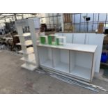 A LARGE QUANTITY OF SHOP DISPLAY UNITS TO INCLUDE CUBE BOXES AND A WOODWICK STAND ETC