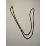 A SILVER ROPE CHAIN NECKLACE LENGTH 24"