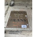 TWO SMALL BRASS WALL PLAQUES 'DEANS CHARTED ACCOUNTANTS'