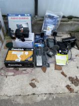 AN ASSORTMENT OF ITEMS TO INCLUDE SAT NAVS AND CAMERAS ETC