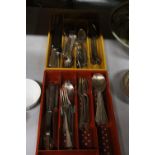 TWO TRAYS OF FLATWARE