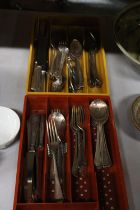 TWO TRAYS OF FLATWARE