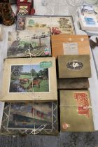 A QUANTITY OF VINTAGE JIGSAW PUZZLES TO INCLUDE A GREAT WESTERN RAILWAY AND THE QUEEN MARY