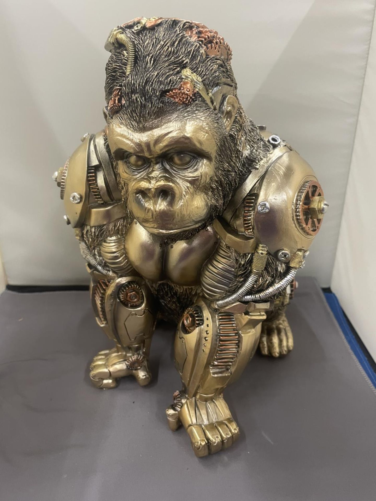 A STEAM PUNK STYLE GORILLA 28CM TALL