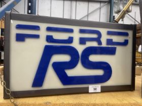 A FORD RS ILLUMINATED LIGHT BOX SIGN