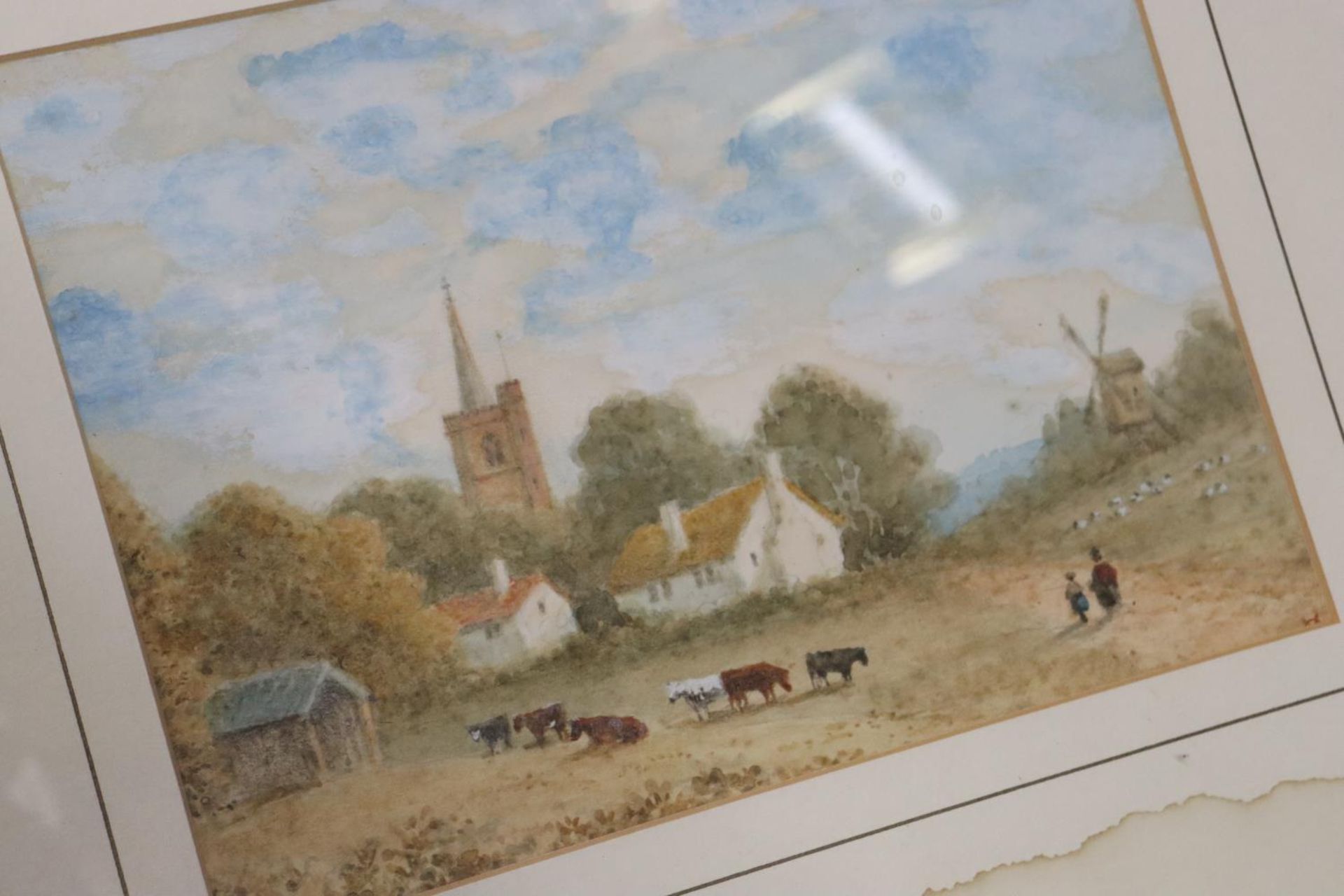 FOUR GOLD FRAMED MOUNTED PRINTS OF COUNTRYSIDE SCENES - Image 3 of 5