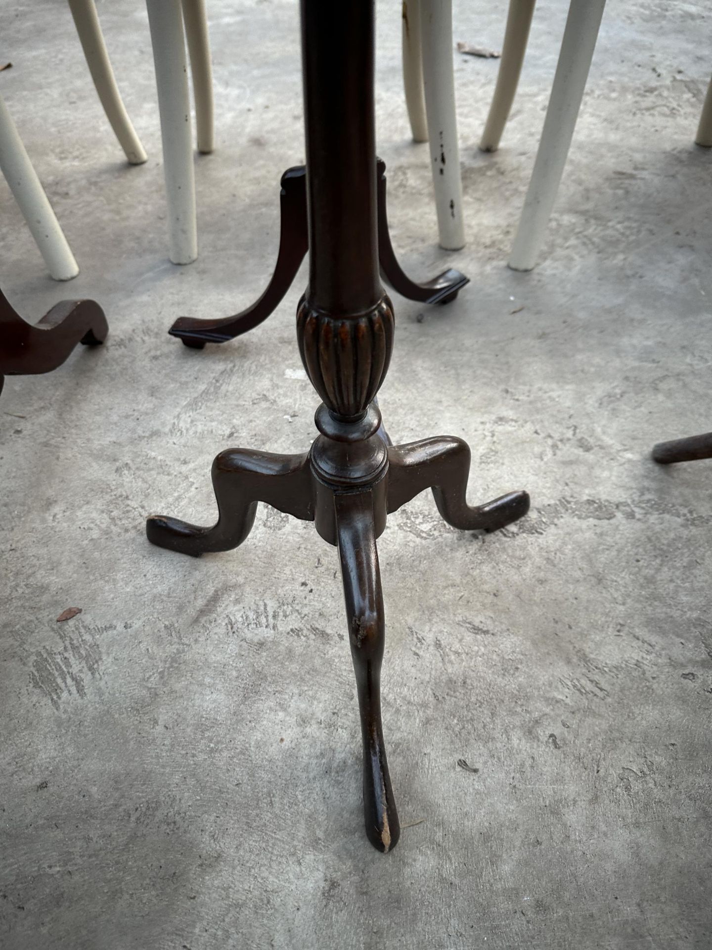 TWO MAHOGANY TRIPOD WINE TABLES, ONE INLAID - Image 3 of 5