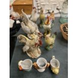A COLLECTION OF CERAMIC ROOSTER FIGURES