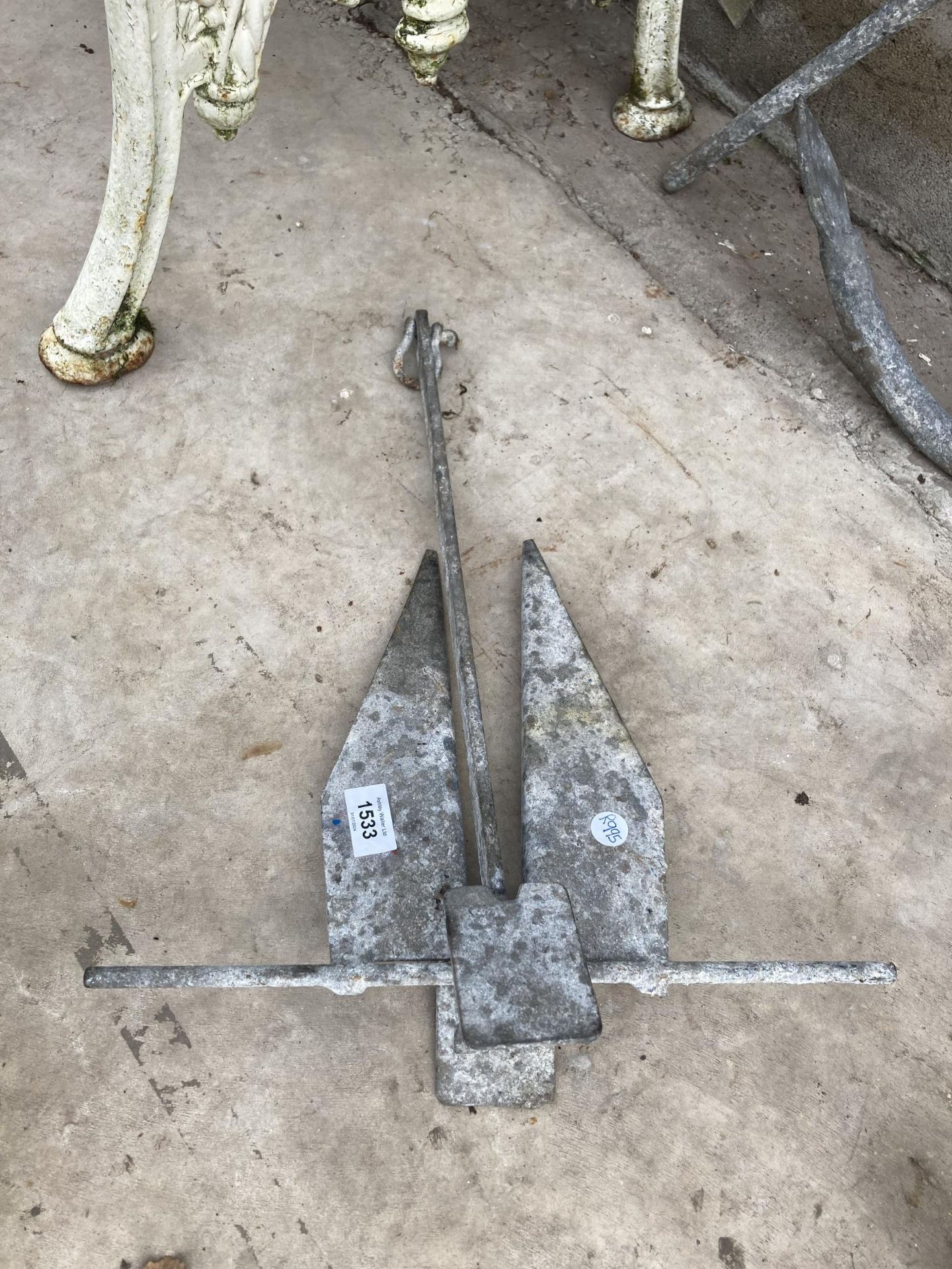 A VINTAGE GALVANISED FOLDING BOAT ANCHOR - Image 2 of 2