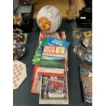 A COLLECTION OF VINTAGE MANCHESTER UNITED PROGRAMMES PLUS A SIGNED BALL
