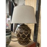 A STUDIO POTTERY LAMP WITH SHADE