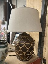 A STUDIO POTTERY LAMP WITH SHADE
