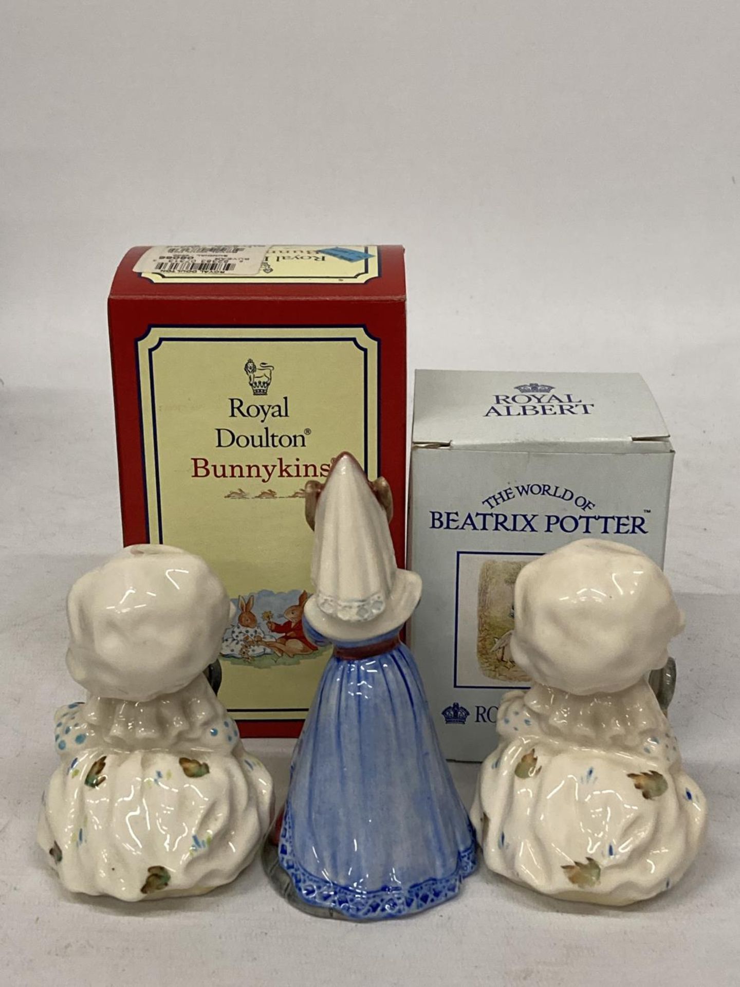 THREE BEATRIX POTTER FIGURES, BESWICK "LADY MOUSE" ROYAL DOULTON "SUNDIAL BUNNYKINS" AND ROYAL - Image 3 of 4