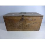 A J AND F MARTELL COGNAC WOODEN STORAGE BOX