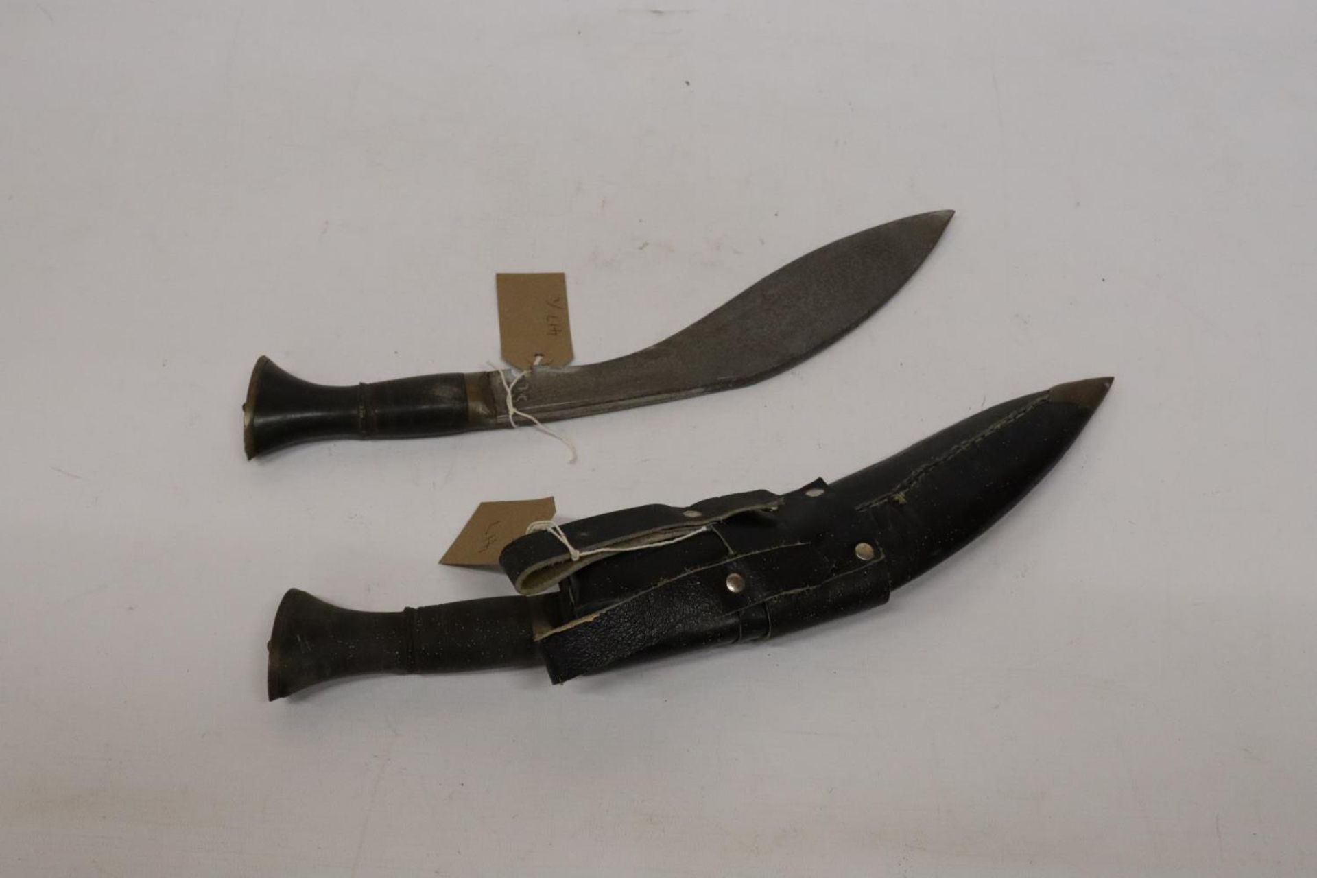 TWO MID 20TH CENTURY KUKRI KNIVES, 28CM BLADES - Image 3 of 6