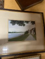 A FRAMED WATERCOLOUR OF PLAS NEWYDD, ANGLESEY, SIGNED TO THE LOWER LEFT SIDE, 54CM X 48CM